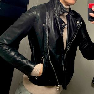 Black leather jacket by Madewell